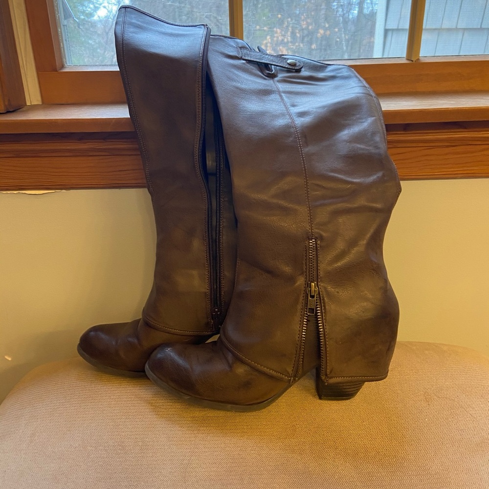 Brown knee boots